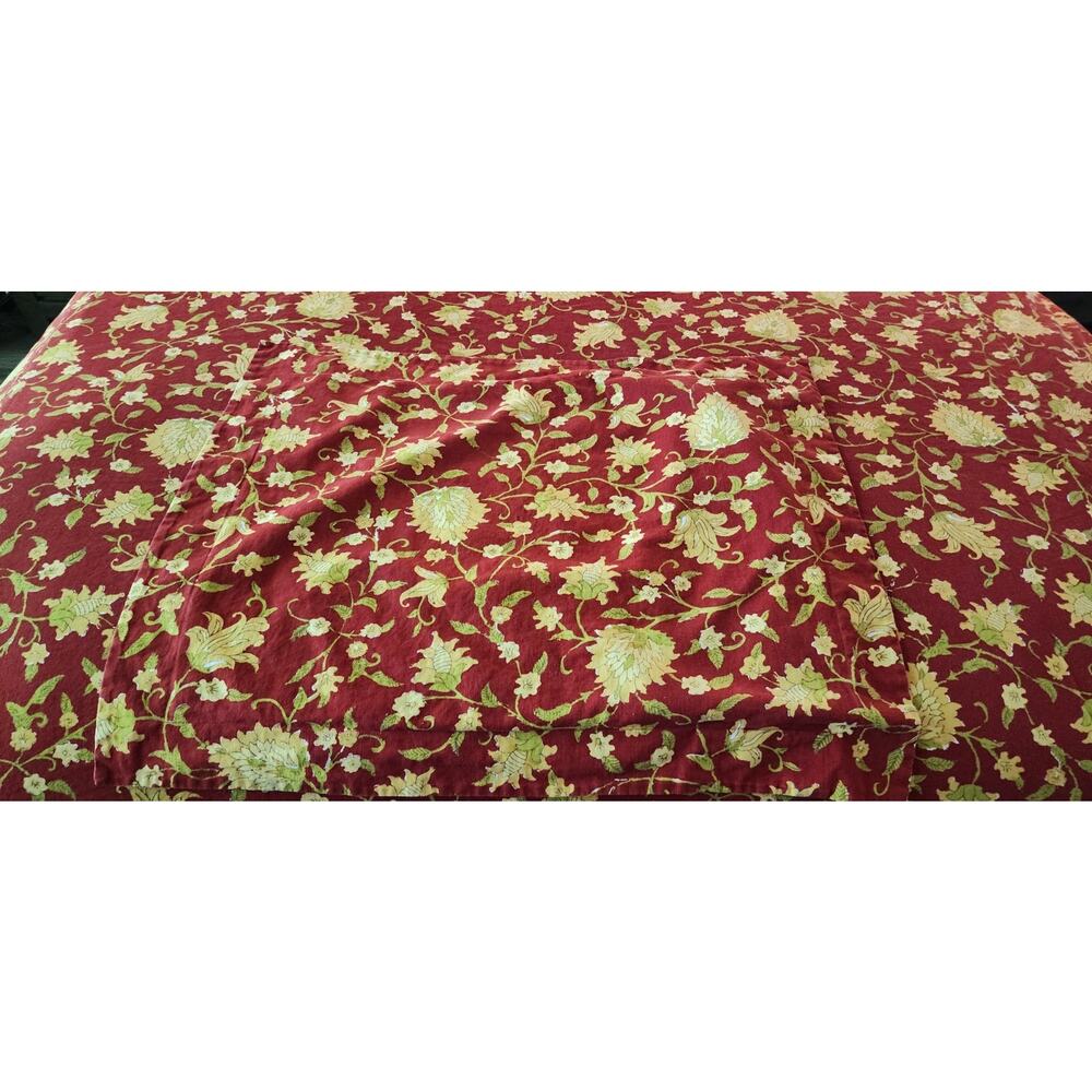 Pottery Barn Collette Vanessa Palampore Red Linen Blend Queen Full Duvet Sham - Picture 5 of 11